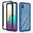 Funda Bumper Silicona y Plastico Carcasa Frontal y Trasera 360 Grados U03 para Samsung Galaxy M02 Azul