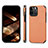 Funda Bumper Silicona y Plastico Carcasa Frontal y Trasera 360 Grados U04 para Apple iPhone 14 Pro Naranja