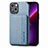 Funda Bumper Silicona y Plastico Carcasa Frontal y Trasera 360 Grados U05 para Apple iPhone 13 Azul
