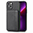 Funda Bumper Silicona y Plastico Carcasa Frontal y Trasera 360 Grados U05 para Apple iPhone 13 Mini Negro