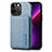 Funda Bumper Silicona y Plastico Carcasa Frontal y Trasera 360 Grados U05 para Apple iPhone 13 Pro Azul