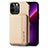 Funda Bumper Silicona y Plastico Carcasa Frontal y Trasera 360 Grados U05 para Apple iPhone 13 Pro Max Oro