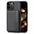 Funda Bumper Silicona y Plastico Carcasa Frontal y Trasera 360 Grados U05 para Apple iPhone 14 Pro Negro