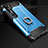 Funda Bumper Silicona y Plastico Mate Carcasa con Anillo de dedo Soporte H01 para Xiaomi Mi Note 10 Azul