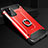 Funda Bumper Silicona y Plastico Mate Carcasa con Anillo de dedo Soporte N01 para Samsung Galaxy Note 20 5G Rojo