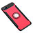Funda Bumper Silicona y Plastico Mate Carcasa con Anillo de dedo Soporte para Huawei Honor 10 Rojo