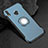 Funda Bumper Silicona y Plastico Mate Carcasa con Anillo de dedo Soporte para Huawei Honor 8X Azul