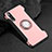 Funda Bumper Silicona y Plastico Mate Carcasa con Anillo de dedo Soporte para Huawei P20 Pro Oro Rosa