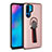 Funda Bumper Silicona y Plastico Mate Carcasa con Anillo de dedo Soporte para Huawei P30 Pro Oro Rosa