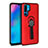 Funda Bumper Silicona y Plastico Mate Carcasa con Anillo de dedo Soporte para Huawei P30 Pro Rojo