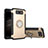 Funda Bumper Silicona y Plastico Mate Carcasa con Anillo de dedo Soporte para Samsung Galaxy J5 (2017) Version Americaine Oro