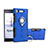 Funda Bumper Silicona y Plastico Mate Carcasa con Anillo de dedo Soporte para Sony Xperia XZ1 Compact Azul