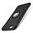 Funda Bumper Silicona y Plastico Mate Carcasa con Anillo de dedo Soporte S01 para Apple iPhone 7 Negro