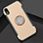 Funda Bumper Silicona y Plastico Mate Carcasa con Anillo de dedo Soporte S01 para Apple iPhone XR Oro