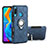 Funda Bumper Silicona y Plastico Mate Carcasa con Magnetico Anillo de dedo Soporte A01 para Huawei P30 Lite Azul