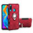 Funda Bumper Silicona y Plastico Mate Carcasa con Magnetico Anillo de dedo Soporte A01 para Huawei P30 Lite Rojo