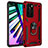 Funda Bumper Silicona y Plastico Mate Carcasa con Magnetico Anillo de dedo Soporte C01 para Huawei P40 Rojo