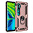 Funda Bumper Silicona y Plastico Mate Carcasa con Magnetico Anillo de dedo Soporte D01 para Xiaomi Mi Note 10 Oro Rosa