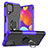 Funda Bumper Silicona y Plastico Mate Carcasa con Magnetico Anillo de dedo Soporte J01X para Samsung Galaxy F62 5G Morado