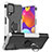 Funda Bumper Silicona y Plastico Mate Carcasa con Magnetico Anillo de dedo Soporte J01X para Samsung Galaxy F62 5G Plata