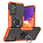 Funda Bumper Silicona y Plastico Mate Carcasa con Magnetico Anillo de dedo Soporte J01X para Samsung Galaxy Quantum2 5G Naranja