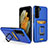 Funda Bumper Silicona y Plastico Mate Carcasa con Magnetico Anillo de dedo Soporte J03S para Samsung Galaxy S22 5G Azul