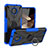 Funda Bumper Silicona y Plastico Mate Carcasa con Magnetico Anillo de dedo Soporte JX1 para Nokia C10 Azul