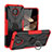 Funda Bumper Silicona y Plastico Mate Carcasa con Magnetico Anillo de dedo Soporte JX1 para Nokia C10 Rojo