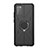 Funda Bumper Silicona y Plastico Mate Carcasa con Magnetico Anillo de dedo Soporte JX1 para Samsung Galaxy A03s Negro