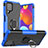Funda Bumper Silicona y Plastico Mate Carcasa con Magnetico Anillo de dedo Soporte JX1 para Samsung Galaxy M62 4G Azul