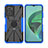 Funda Bumper Silicona y Plastico Mate Carcasa con Magnetico Anillo de dedo Soporte JX2 para Xiaomi Redmi 10 5G Azul
