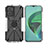 Funda Bumper Silicona y Plastico Mate Carcasa con Magnetico Anillo de dedo Soporte JX2 para Xiaomi Redmi 10 5G Plata