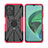 Funda Bumper Silicona y Plastico Mate Carcasa con Magnetico Anillo de dedo Soporte JX2 para Xiaomi Redmi 10 Prime Plus 5G Rosa Roja