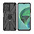 Funda Bumper Silicona y Plastico Mate Carcasa con Magnetico Anillo de dedo Soporte JX2 para Xiaomi Redmi Note 11E 5G Negro