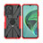 Funda Bumper Silicona y Plastico Mate Carcasa con Magnetico Anillo de dedo Soporte JX2 para Xiaomi Redmi Note 11E 5G Rojo