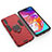 Funda Bumper Silicona y Plastico Mate Carcasa con Magnetico Anillo de dedo Soporte KC1 para Samsung Galaxy A70 Rojo