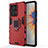 Funda Bumper Silicona y Plastico Mate Carcasa con Magnetico Anillo de dedo Soporte KC1 para Xiaomi Mi Mix 4 5G Rojo