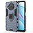 Funda Bumper Silicona y Plastico Mate Carcasa con Magnetico Anillo de dedo Soporte KC2 para Xiaomi Mi 10T Lite 5G Azul