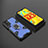 Funda Bumper Silicona y Plastico Mate Carcasa con Magnetico Anillo de dedo Soporte KC3 para Xiaomi Poco M3 Azul