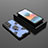 Funda Bumper Silicona y Plastico Mate Carcasa con Magnetico Anillo de dedo Soporte KC4 para Xiaomi Redmi Note 10 Pro 4G Azul