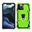 Funda Bumper Silicona y Plastico Mate Carcasa con Magnetico Anillo de dedo Soporte M01 para Apple iPhone 12 Pro Menta Verde