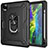 Funda Bumper Silicona y Plastico Mate Carcasa con Magnetico Anillo de dedo Soporte MQ1 para Apple iPad Pro 11 (2020) Negro