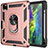 Funda Bumper Silicona y Plastico Mate Carcasa con Magnetico Anillo de dedo Soporte MQ1 para Apple iPad Pro 11 (2020) Oro Rosa