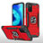 Funda Bumper Silicona y Plastico Mate Carcasa con Magnetico Anillo de dedo Soporte MQ1 para Samsung Galaxy A02s Rojo