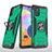 Funda Bumper Silicona y Plastico Mate Carcasa con Magnetico Anillo de dedo Soporte MQ1 para Samsung Galaxy A31 Verde Noche