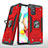 Funda Bumper Silicona y Plastico Mate Carcasa con Magnetico Anillo de dedo Soporte MQ1 para Samsung Galaxy A71 5G Rojo
