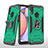 Funda Bumper Silicona y Plastico Mate Carcasa con Magnetico Anillo de dedo Soporte MQ1 para Samsung Galaxy M01s Verde Noche