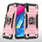 Funda Bumper Silicona y Plastico Mate Carcasa con Magnetico Anillo de dedo Soporte MQ1 para Samsung Galaxy M10 Oro Rosa