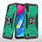 Funda Bumper Silicona y Plastico Mate Carcasa con Magnetico Anillo de dedo Soporte MQ1 para Samsung Galaxy M10 Verde Noche