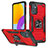 Funda Bumper Silicona y Plastico Mate Carcasa con Magnetico Anillo de dedo Soporte MQ1 para Samsung Galaxy M52 5G Rojo